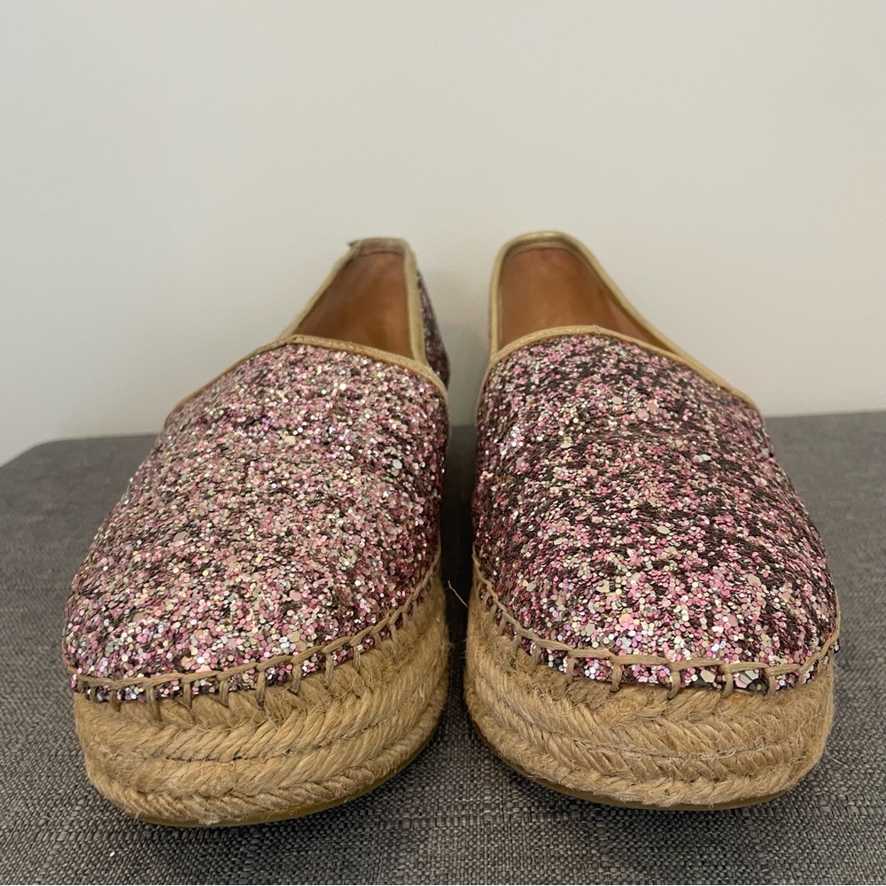 KATE SPADE Linds Too Glitter Leather Espadrille - Size 8 - Picture 3 of 12